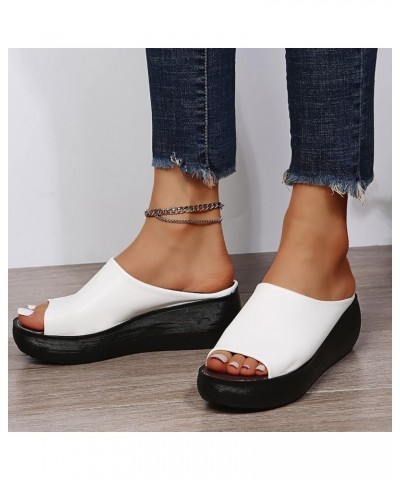 Black Sandals Women Dressy Women Sandals Retro Solid Color Spring And Summer New Pattern Bohemian Sandals for Women White $11...