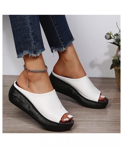 Black Sandals Women Dressy Women Sandals Retro Solid Color Spring And Summer New Pattern Bohemian Sandals for Women White $11...