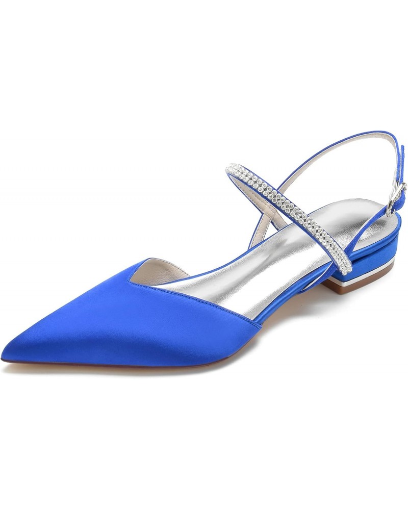 Women's Pointed Toe Slingback Wedding Sandal Rhinestone Strap Low Wide Heel Wedding Party Dress Pumps Shoes,Blue,8 $41.35 Pumps