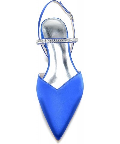 Women's Pointed Toe Slingback Wedding Sandal Rhinestone Strap Low Wide Heel Wedding Party Dress Pumps Shoes,Blue,8 $41.35 Pumps