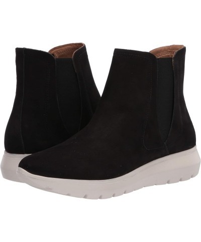 Women's Leather Made in Brazil Luxury Chelsea Boot with Sneaker Sole Black Suede $18.80 Boots