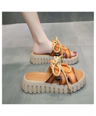 Women Mid Heels Shoes Slippers Flip Flops Sandals For Women Summer Luxury Ladies Slides Dress Walking Sandals Orange $41.11 S...