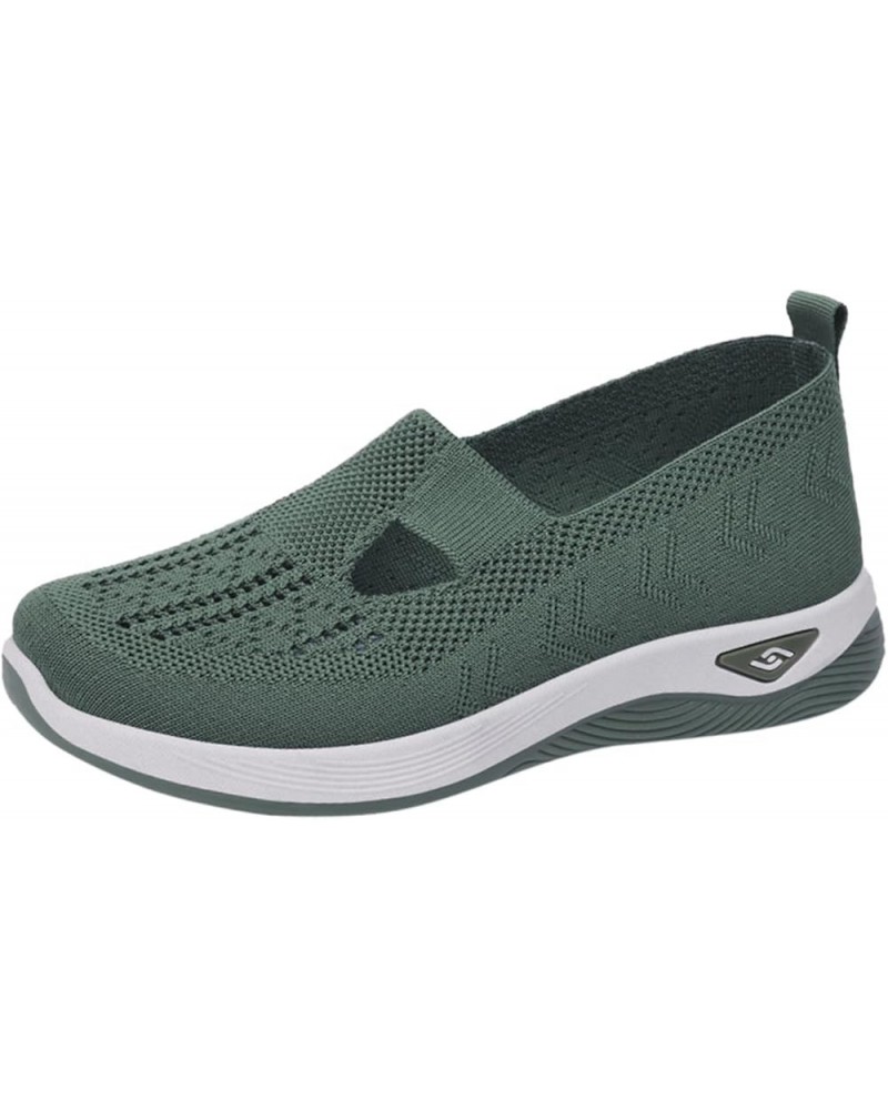 Orthopedic Sneakers for Women Women's Orthopedic Breathable Soft Shoes Walking Slip on Diabetic Foam Shoes Green Shoes for Wo...