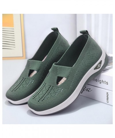 Orthopedic Sneakers for Women Women's Orthopedic Breathable Soft Shoes Walking Slip on Diabetic Foam Shoes Green Shoes for Wo...