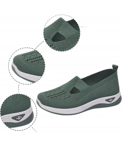 Orthopedic Sneakers for Women Women's Orthopedic Breathable Soft Shoes Walking Slip on Diabetic Foam Shoes Green Shoes for Wo...