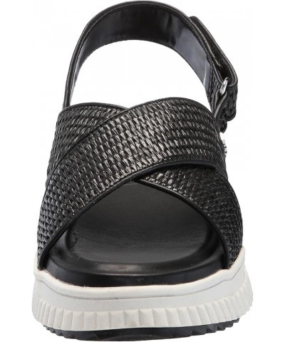 women's Malai Woven Crisscross Slingback Platform Sandal Slide Black $51.97 Sandals