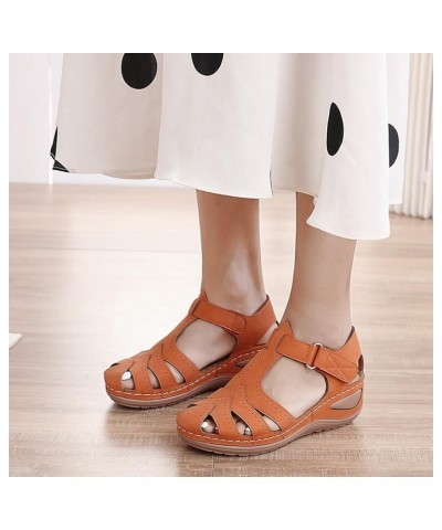 Sport Sandals Women Wide Width Flats Shoes Women Dressy Comfortable Size 11 Women Sandals Black Wedge Sandals Black Fl G-oran...