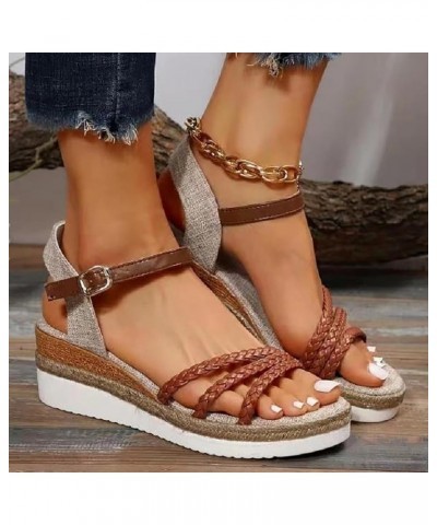 Dress Up Shoes for Girls 4-6 Shoe Insoles Women Heels Nude Sandals for Women Dressy No Heel Brown $14.55 Sandals