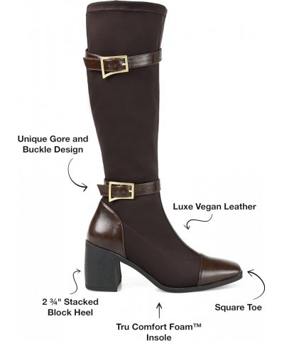 Womens Gaibree Tru Comfort Foam Wide Calf Stacked Heel Knee High Boots Chocolate $29.14 Boots