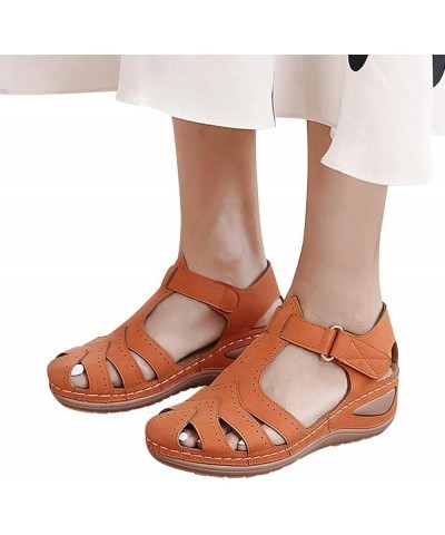 Sport Sandals Women Wide Width Flats Shoes Women Dressy Comfortable Size 11 Women Sandals Black Wedge Sandals Black Fl G-oran...