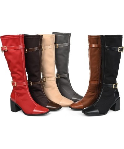 Womens Gaibree Tru Comfort Foam Wide Calf Stacked Heel Knee High Boots Chocolate $29.14 Boots