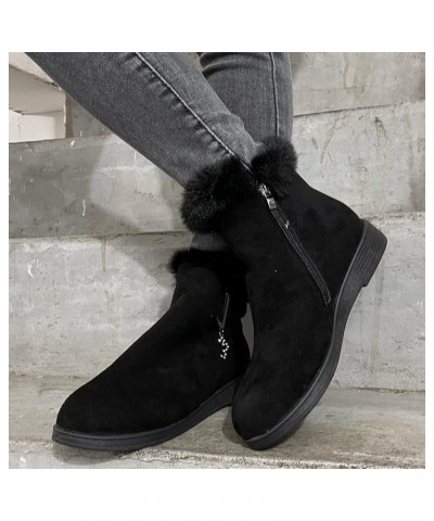 Short Booties Block Heel Ankle Booties Cutout Ankle Boots Booties Side Zip Women Wedge Booties Flat Booties Black $10.65 Boots