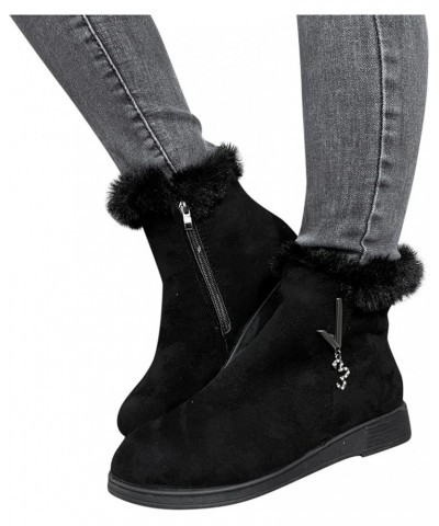 Short Booties Block Heel Ankle Booties Cutout Ankle Boots Booties Side Zip Women Wedge Booties Flat Booties Black $10.65 Boots