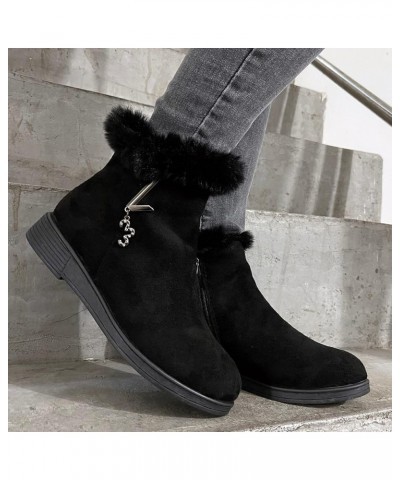 Short Booties Block Heel Ankle Booties Cutout Ankle Boots Booties Side Zip Women Wedge Booties Flat Booties Black $10.65 Boots