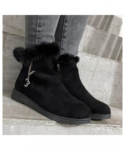 Short Booties Block Heel Ankle Booties Cutout Ankle Boots Booties Side Zip Women Wedge Booties Flat Booties Black $10.65 Boots