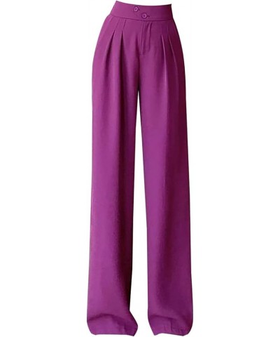 Plus Size Dressy Pants Suits Thin Loose Casual High Waist Large Size Straight Loose Casual Suit Pants Cotton Yoga Hot Pink➤➤ ...