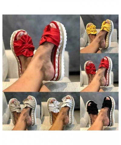 Women Slippers, Women Fashion Summer Bow-Knot Anti-Slip Slippers Platform Sandals Beach Shoes Yellow 37 $9.07 Slippers