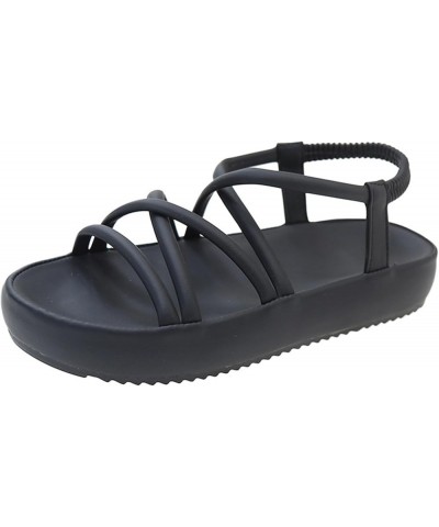 Sandals Female 2023 Summer New Roman High Level Feeling Sandals Female With Skirt Womens Sandals Platform Wedges Black $12.33...