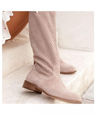 Mid Calf Boots Women Low Heel Knee High Dressy Black Boots for Women Wide Calf Cowboy Boots Women Black and White Women Above...