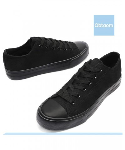 Women's Canvas Shoes Low Top Fashion Sneakers Slip on Walking Shoe Black/Black Sole $17.39 Fashion Sneakers