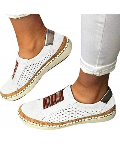 Sneakers for Women Walking Shoes Comfortable Casual Fashion Lightweight Slip On Low Top Canvas Flat Loafers White $14.45 Work...