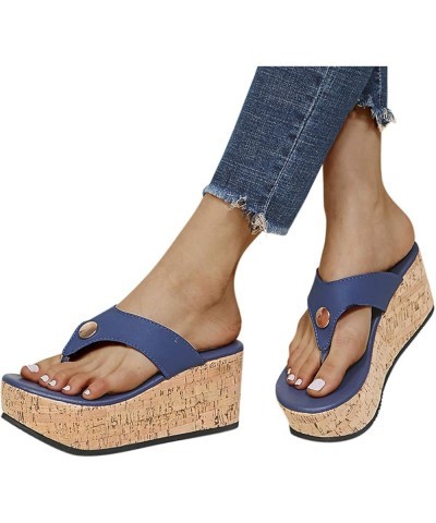 Wedges Sandals for Women, Summer Shoes Sandals Open Toe Breathable Beach Platform Sandals Slip-On Straw Casual Wedges Shoes (...