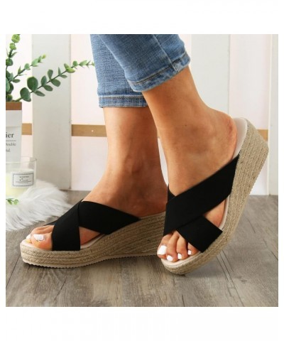 Womens Flip Flop Leather Indoor Outdoor Slippers For Women Sandals Women Soft Close Drawer Slides Womens Sand Black-6 $10.43 ...