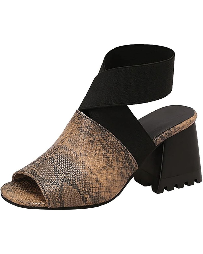 peep toe heels for women, Womens Casual Peep Toe Zipper High Heels Peep Toe Sandals Single Shoes Z 13-brown $25.99 Sandals