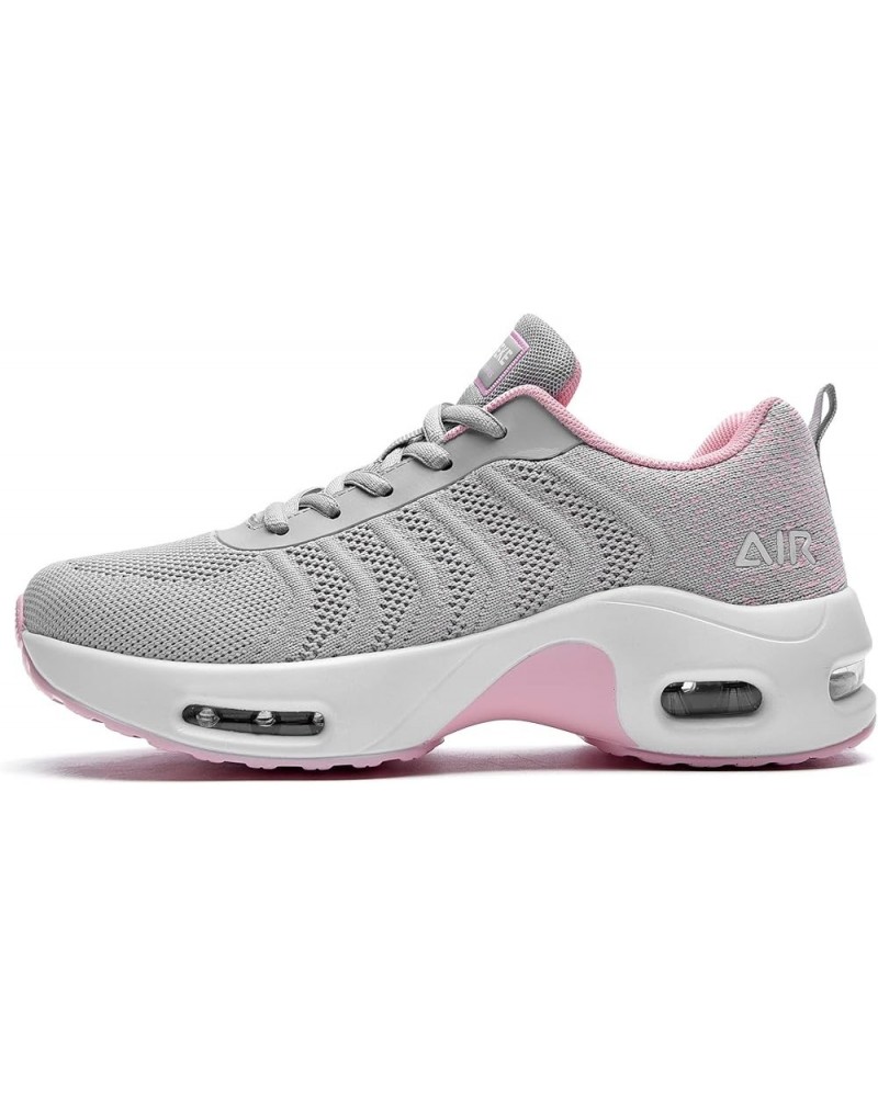 Women Air Running Sneakers Lightweight Walking Athletic Gym Sports Tennis Shoes Greypink $25.43 Athletic Shoes