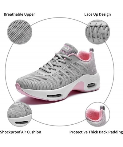 Women Air Running Sneakers Lightweight Walking Athletic Gym Sports Tennis Shoes Greypink $25.43 Athletic Shoes