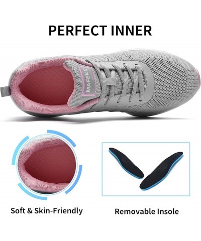 Women Air Running Sneakers Lightweight Walking Athletic Gym Sports Tennis Shoes Greypink $25.43 Athletic Shoes