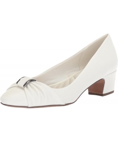 Womens Eloise Faux Leather Dressy Block Heel White $33.79 Pumps