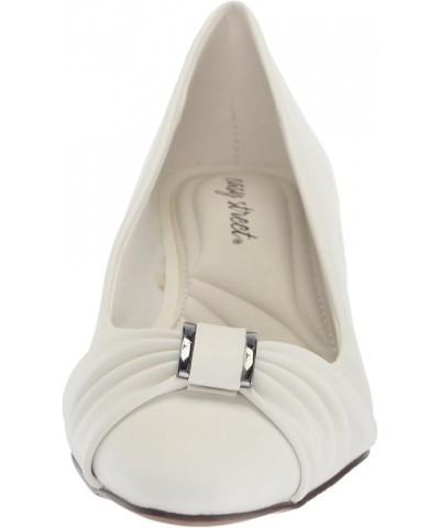 Womens Eloise Faux Leather Dressy Block Heel White $33.79 Pumps