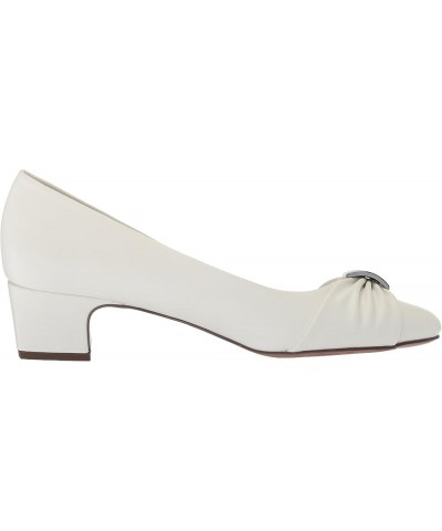 Womens Eloise Faux Leather Dressy Block Heel White $33.79 Pumps