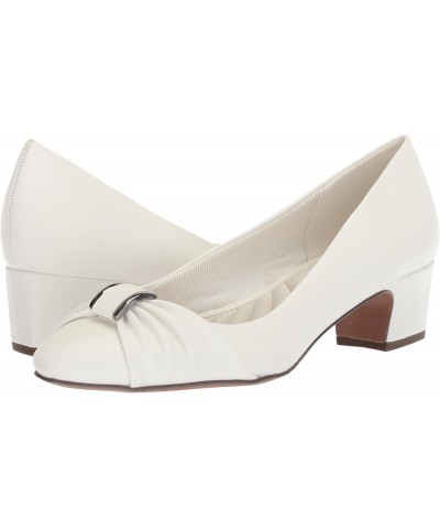 Womens Eloise Faux Leather Dressy Block Heel White $33.79 Pumps