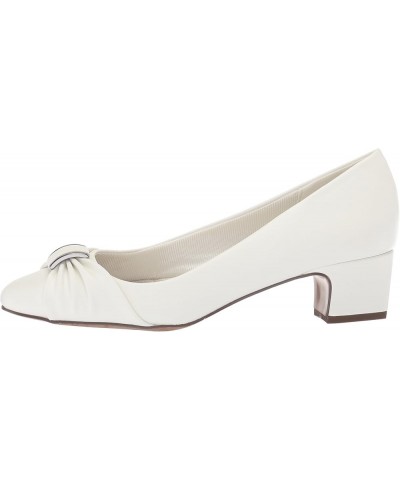 Womens Eloise Faux Leather Dressy Block Heel White $33.79 Pumps