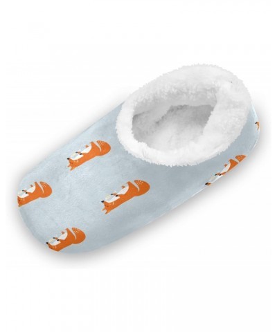 Cartoon Cute Fox Winter House Slippers Indoor Fuzzy Feet Slippers with Gripper Anti-Skid Cozy Home Shoes Soft Sole Slippers f...