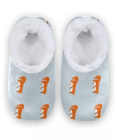 Cartoon Cute Fox Winter House Slippers Indoor Fuzzy Feet Slippers with Gripper Anti-Skid Cozy Home Shoes Soft Sole Slippers f...