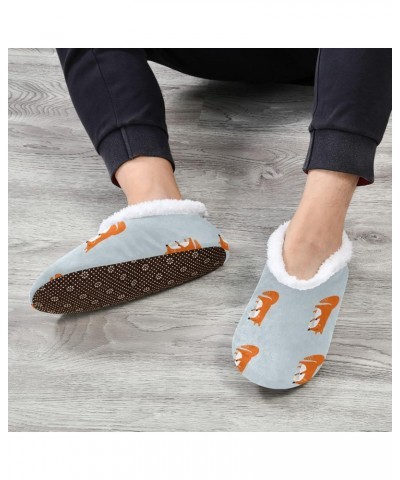 Cartoon Cute Fox Winter House Slippers Indoor Fuzzy Feet Slippers with Gripper Anti-Skid Cozy Home Shoes Soft Sole Slippers f...