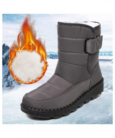 Cowboy Boots for Women Cowgirl Boots for Women Comfortable Winter Boot Snow Boots for Outdoor Grey $16.39 Boots