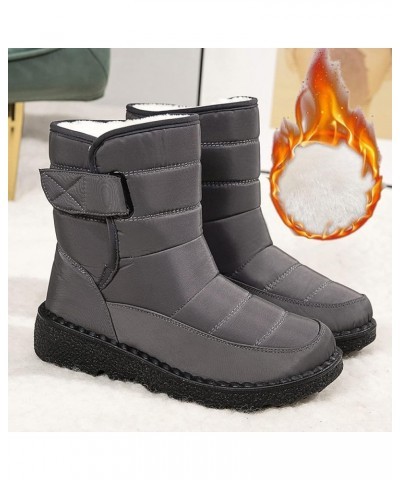 Cowboy Boots for Women Cowgirl Boots for Women Comfortable Winter Boot Snow Boots for Outdoor Grey $16.39 Boots