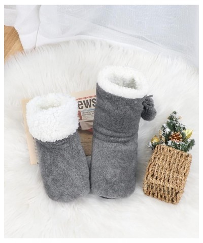 Womens Cozy&Warm Slipper Socks with Grippers-House Socks Dark Grey $10.66 Slippers