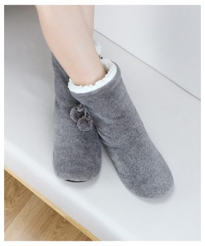 Womens Cozy&Warm Slipper Socks with Grippers-House Socks Dark Grey $10.66 Slippers