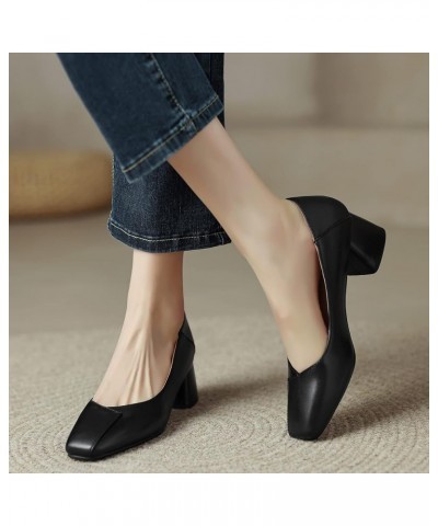 Women Wedge Pumps Mary Jane Shoes Office Work Wedding Evening Block Heel Shoes 39 Black $33.40 Pumps