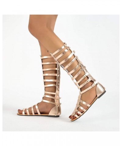 Strappy Sandals For Women Dressy Sandalias De Mujer Strappy Sandals Strappy Sandals Women Silver Women'S Platform & We B-gold...