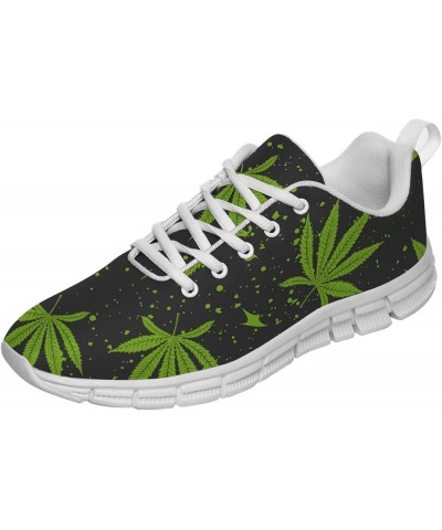 Mens Womens Marijuana Print Running Shoes,Athletic Tennis Sneakers Comfortable Fashion Weed Shoes Marijuana Leaf 278 $43.98 F...