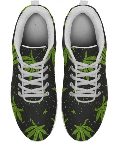 Mens Womens Marijuana Print Running Shoes,Athletic Tennis Sneakers Comfortable Fashion Weed Shoes Marijuana Leaf 278 $43.98 F...