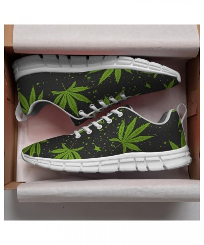 Mens Womens Marijuana Print Running Shoes,Athletic Tennis Sneakers Comfortable Fashion Weed Shoes Marijuana Leaf 278 $43.98 F...