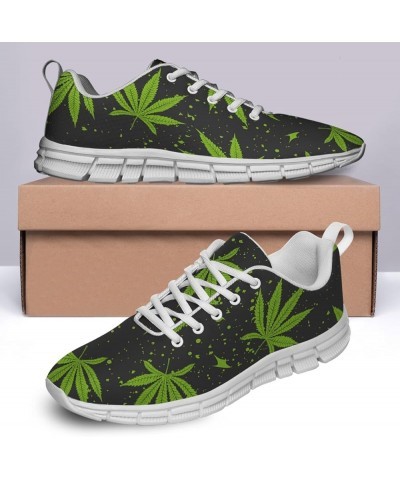 Mens Womens Marijuana Print Running Shoes,Athletic Tennis Sneakers Comfortable Fashion Weed Shoes Marijuana Leaf 278 $43.98 F...