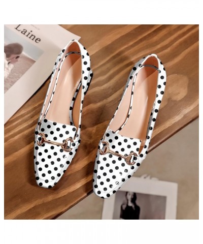 Low Heels for Women Block Chunky Heels Slip On Toe Pumps Loafers 2.5" Closed Toe Slanted Heels Shoes Patent Polka Dot $31.34 ...